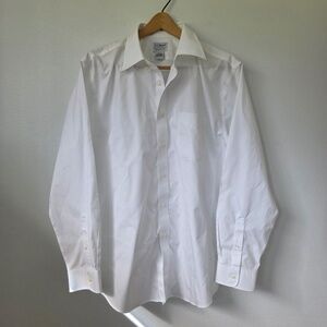 LL Bean Wrinkle-Free Pinpoint Oxford Shirt Slightly Fitted - 17x35